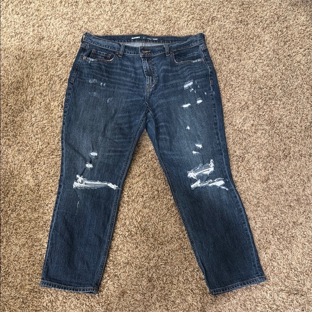 Old Navy Blue Boyfriend Jeans Relaxed Fit
